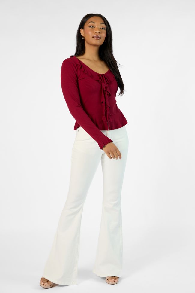 Maren White Stretchy Tall Flare Jeans FINAL SALE Affordable Sale Online