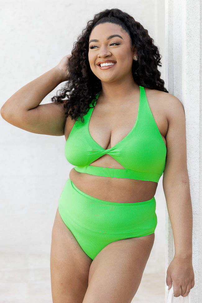 Green with Envy Lime Green Halter Bikini Top FINAL SALE Cheap Pice Buy Discount