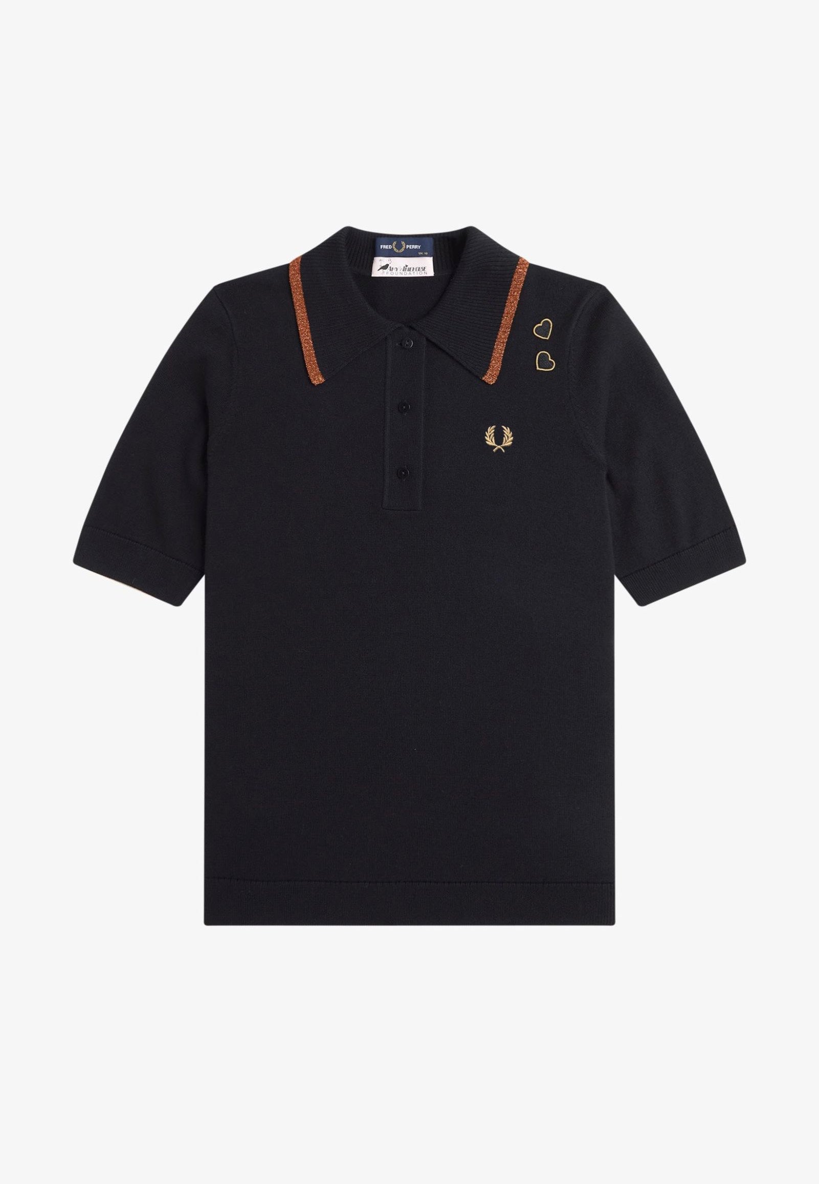 Fred Perry x Amy Winehouse - Metallic Tipped Knitted Black - Polo With Mastercard Online