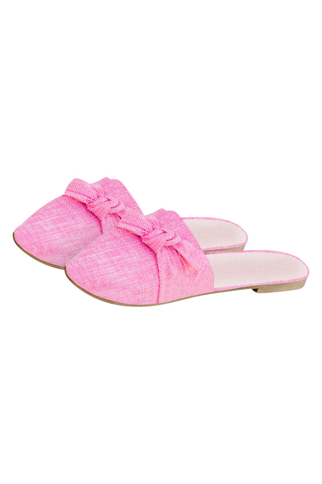 Audry Pink Tweed Bow Mule Flats FINAL SALE Cheap Sale Many Kinds Of