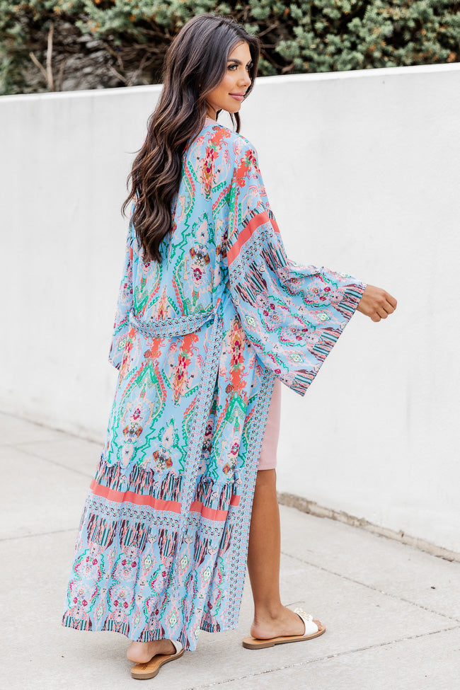 Daydream Look Blue Multi Printed Kimono FINAL SALE Sale Get To Buy