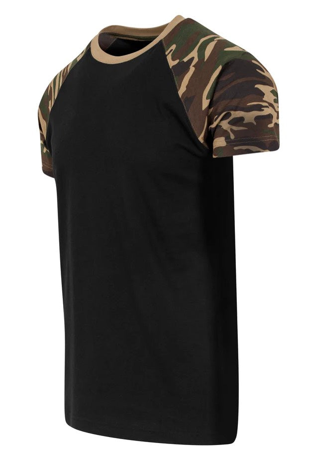 Urban Classics - Raglan Contrast Black/Woodcamo - T-Shirt Buy Cheap Official Site