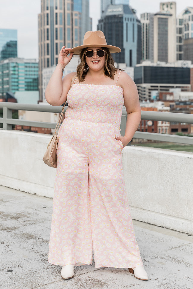 Starstruck Love Pink Daisy Smocked Jumpsuit FINAL SALE Discount Countdown Package