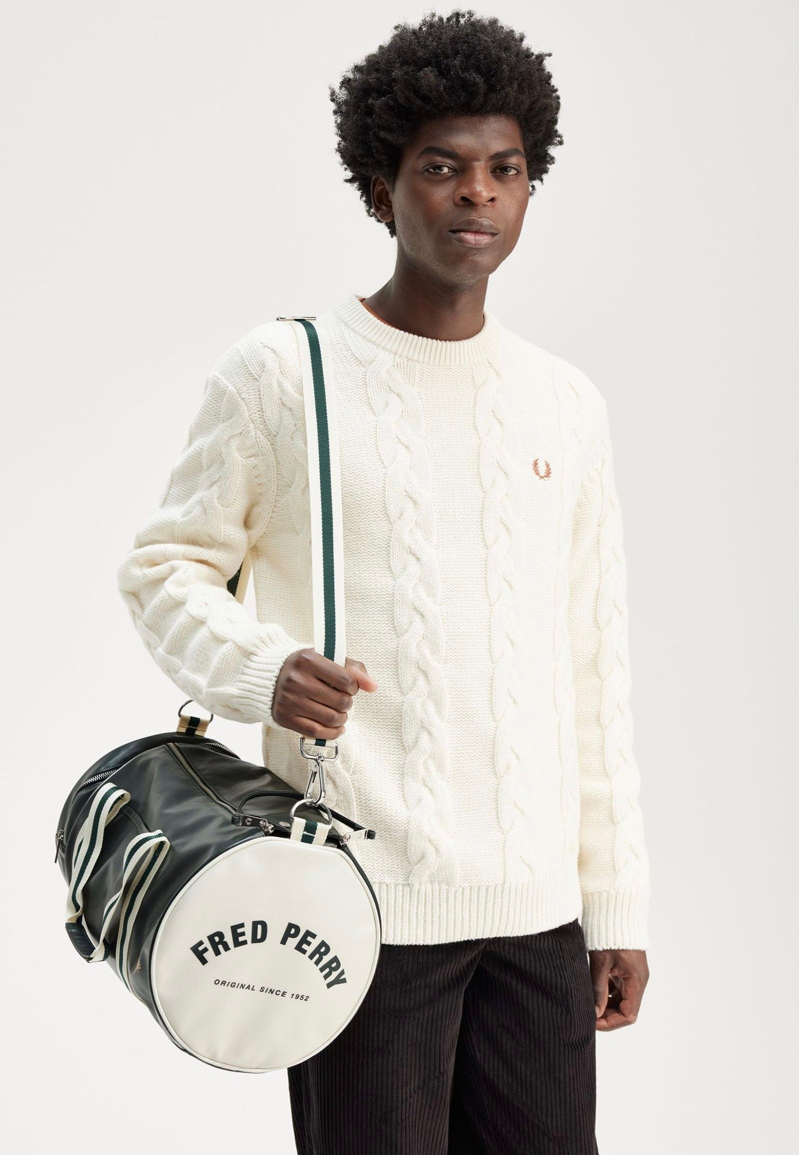 Fred Perry - Classic Barrel Night Green/Ecru - Dufflebag Sale Huge Surprise