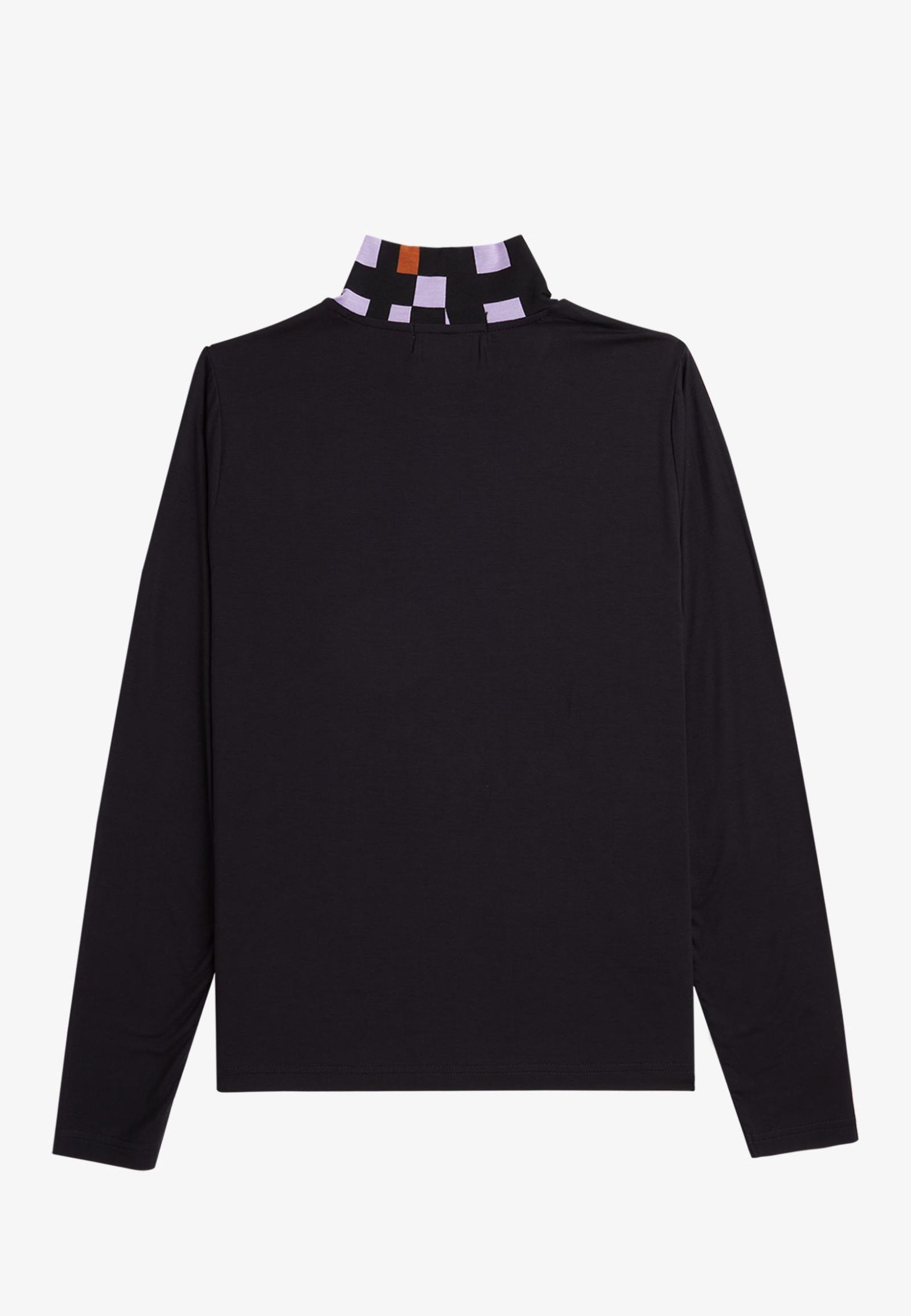 Fred Perry - Printed Trim High Neck Black - Longsleeve Sale Cheap Pice