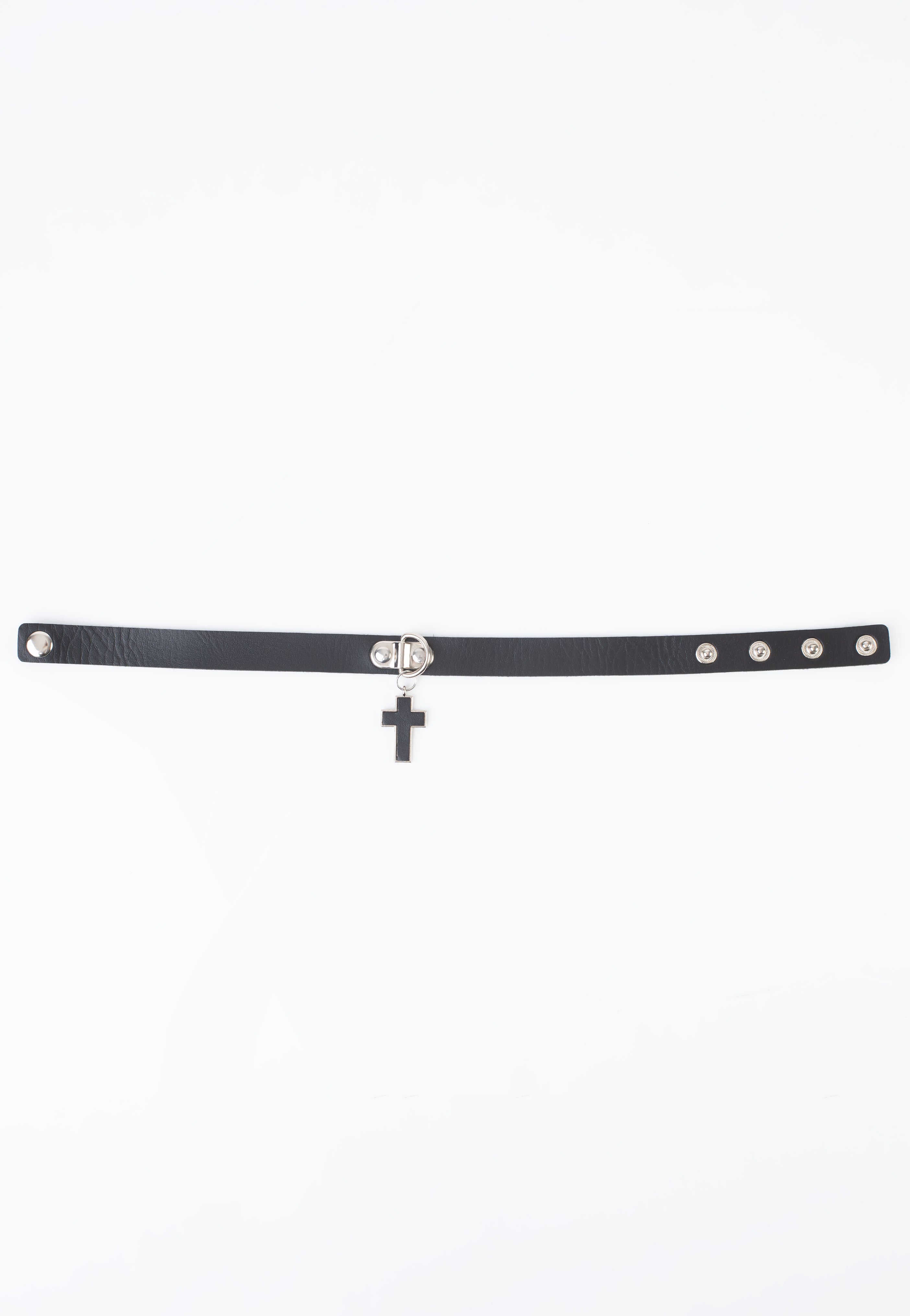 Bullet69 - Crucifix Pendant Neckband Black - Choker Clearance Online