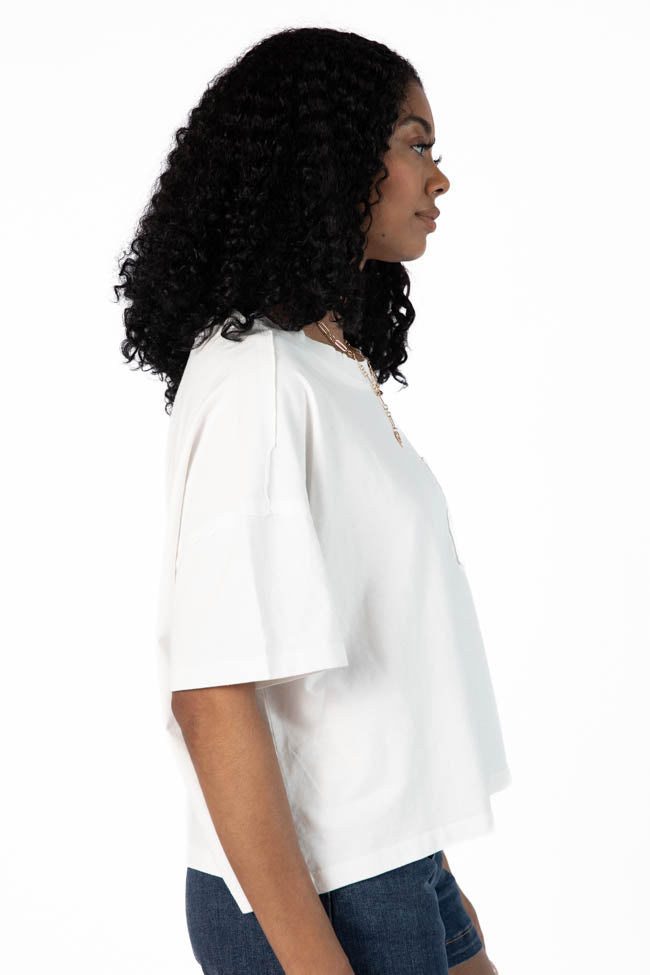 Perfect Staple Ivory Soft Knit Pocket Tee Outlet Order