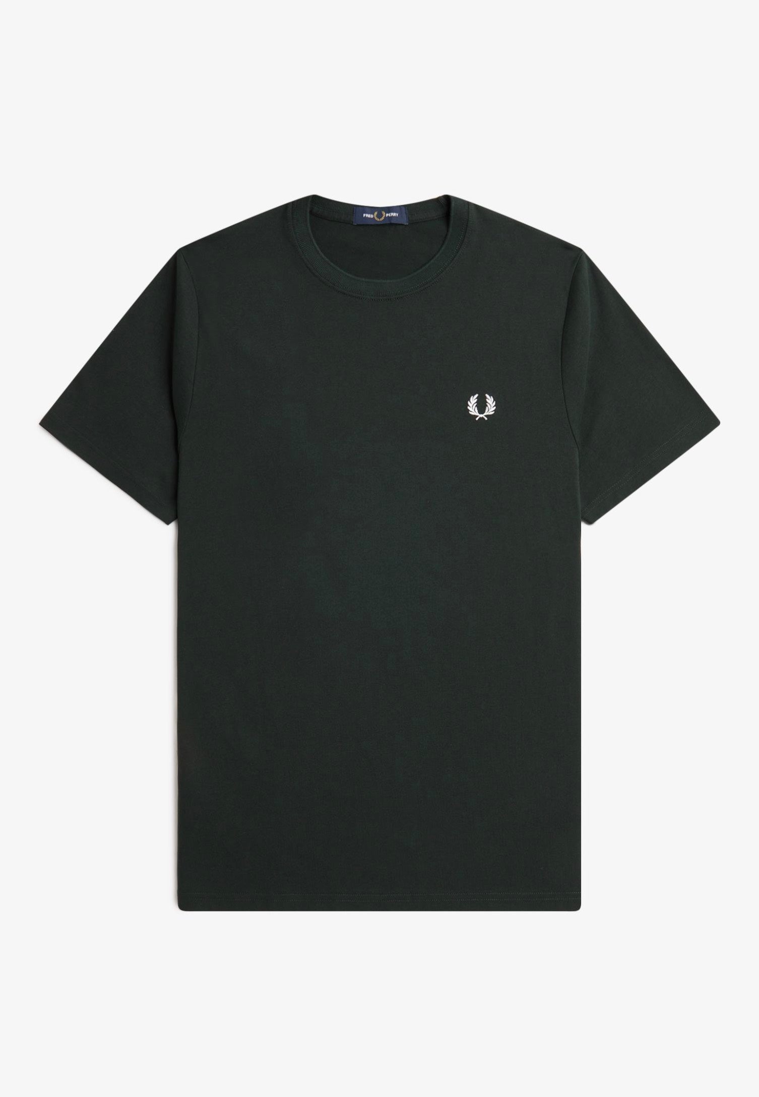 Fred Perry - Crew Neck Night Green/White - T-Shirt Discount Pay With Visa