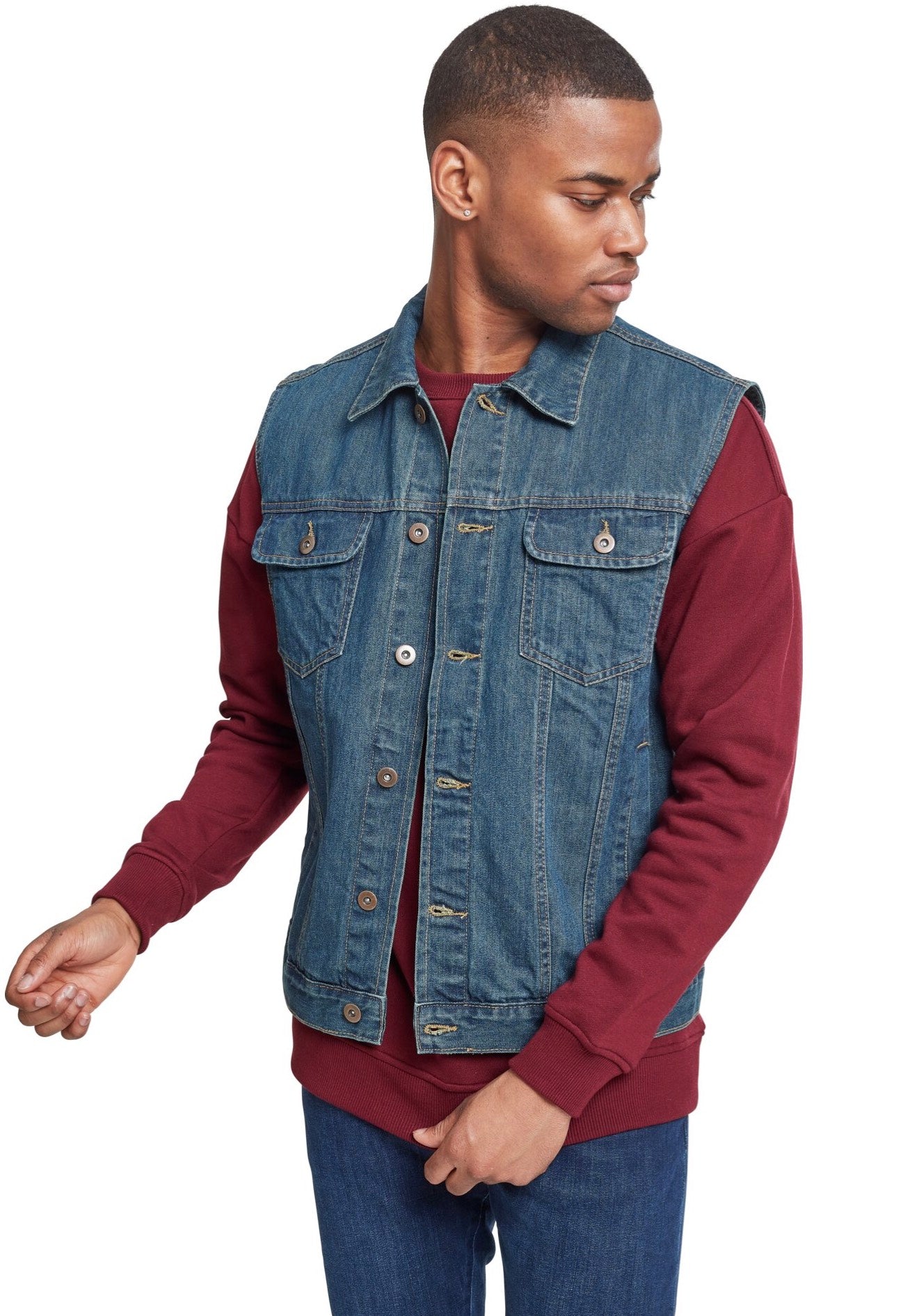 Urban Classics - Denim Denimblue - Jeans Vest Free Shipping Tumblr