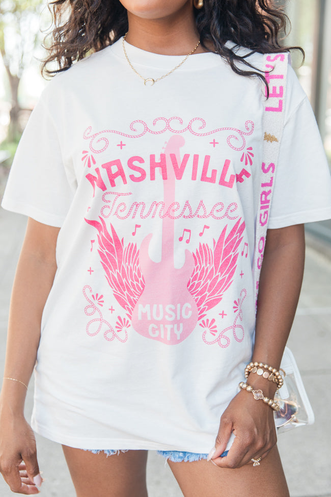 Nashville Music City White Comfort Colors Graphic Tee Buy Cheap Manchester Great Sale