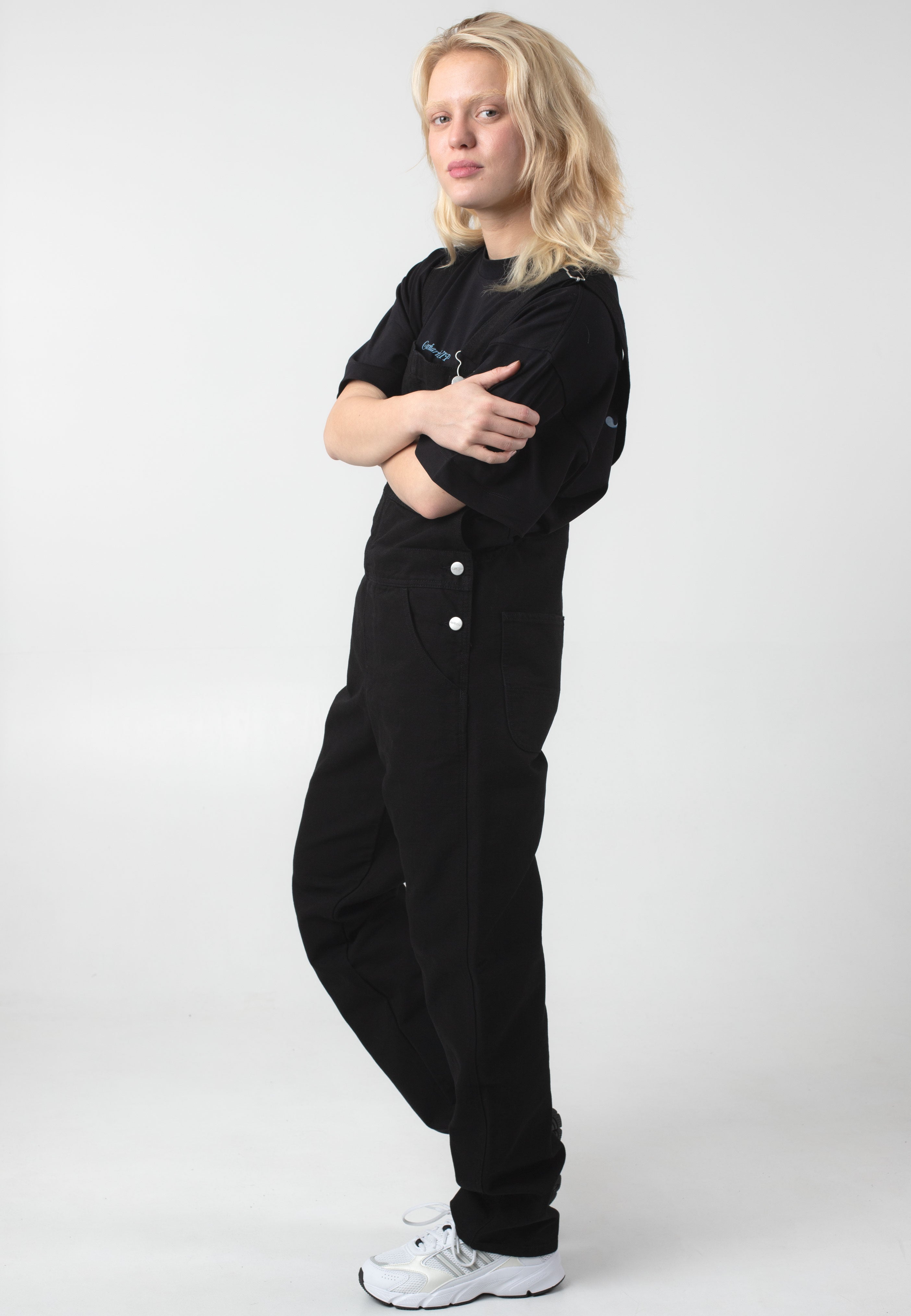 Carhartt WIP - W' Bib Straight Rinsed Black - Dungarees