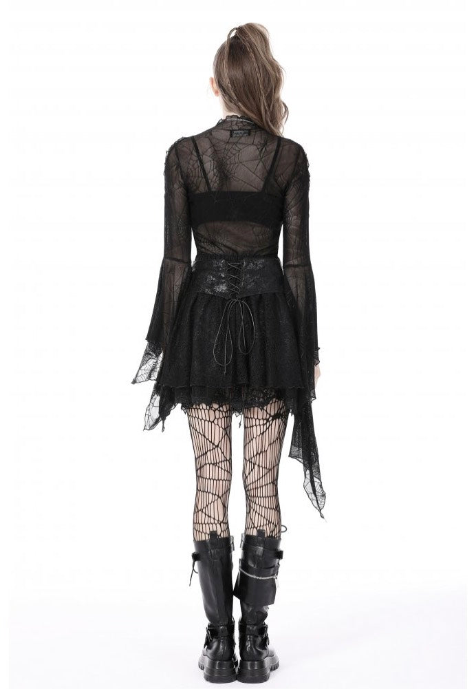 Dark in Love - Punk Spider Mesh Exaggerated Sleeves - Top Fashionable