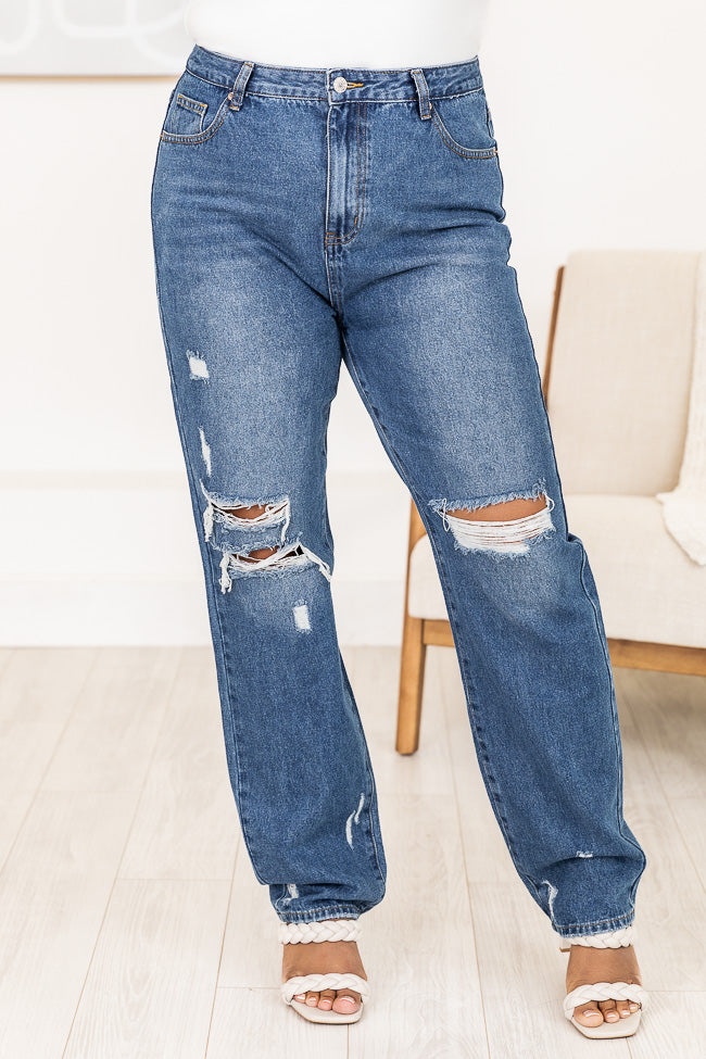 Keeley Dark Wash Distressed Straight Leg Jeans FINAL SALE Pay With Paypal Cheap Online