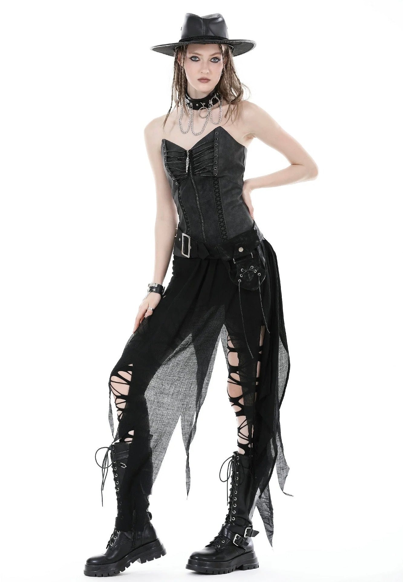 Dark In Love - Punk Decadent Irregular Black - Skirt Discount Online Online