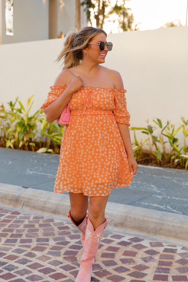 Golden Hour Gulf Orange Floral Dress Discount Newest