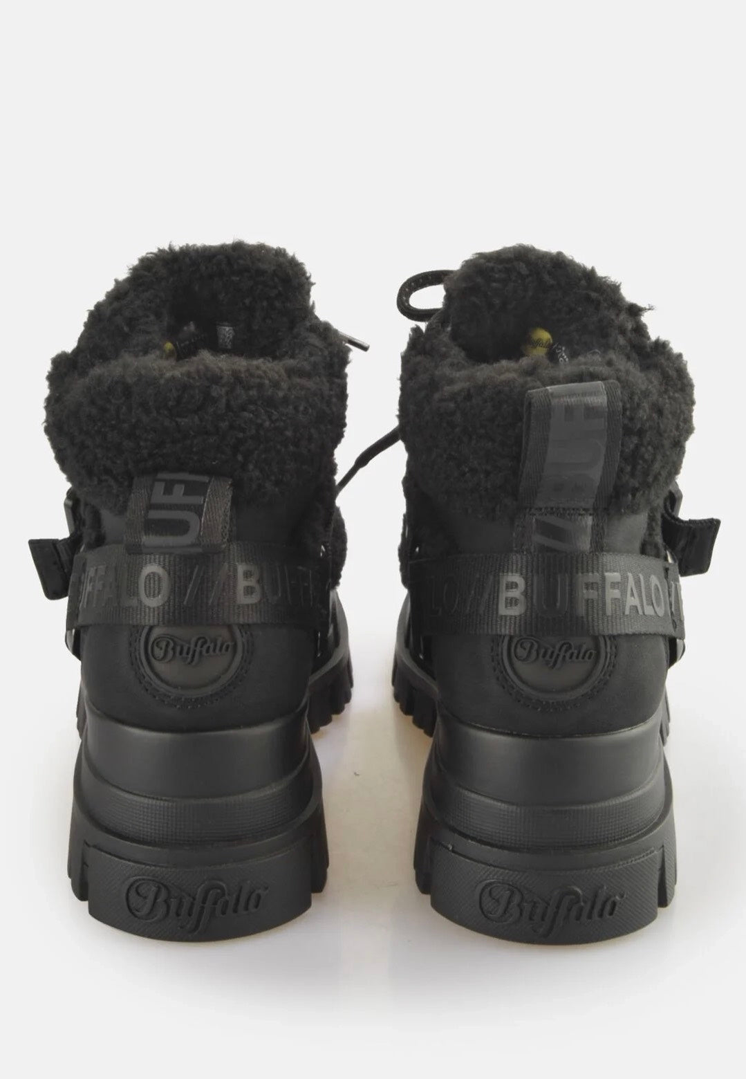 Buffalo - Aspha Com Mid Warm Vegan Nubuck/Fur Black - Girl Shoes Really Cheap Shoes Online