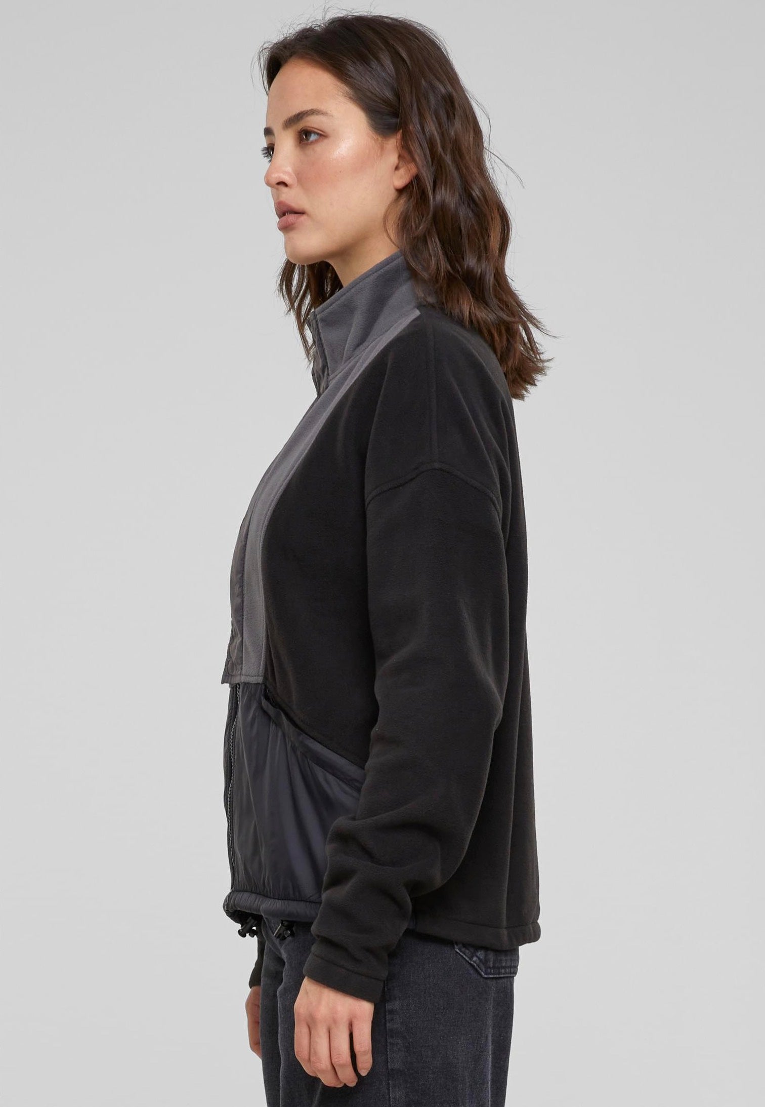 Urban Classics - Ladies Polarfleece Black/Darkshadow - Track Jacket Sast