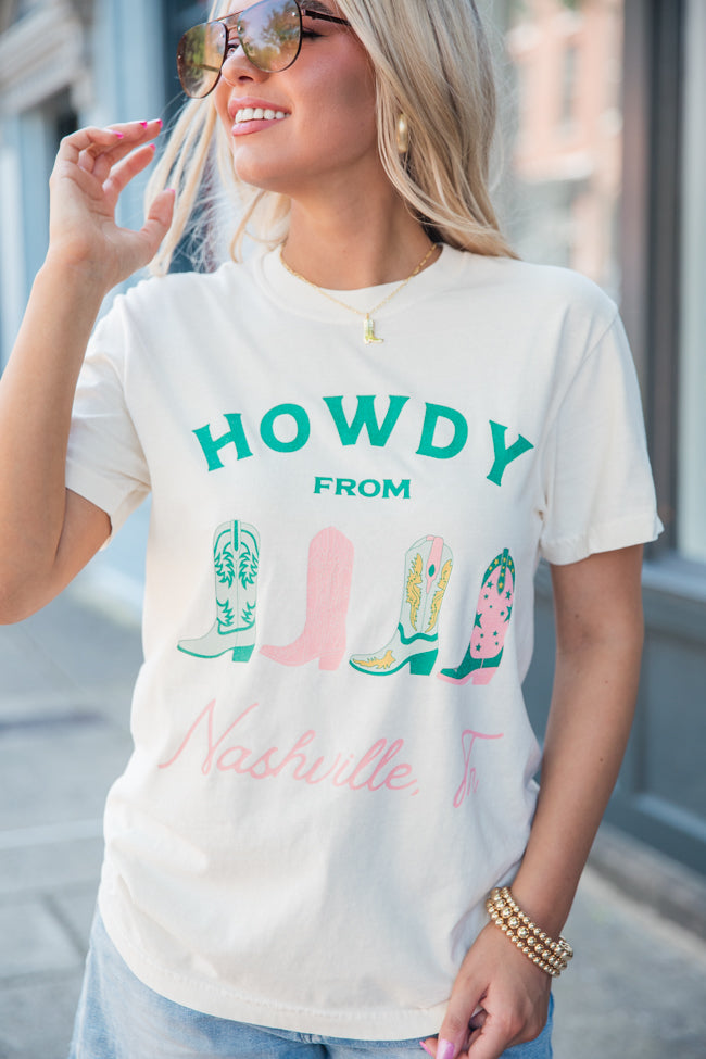 Howdy From Nashville Ivory Comfort Colors Graphic Tee Sale Browse