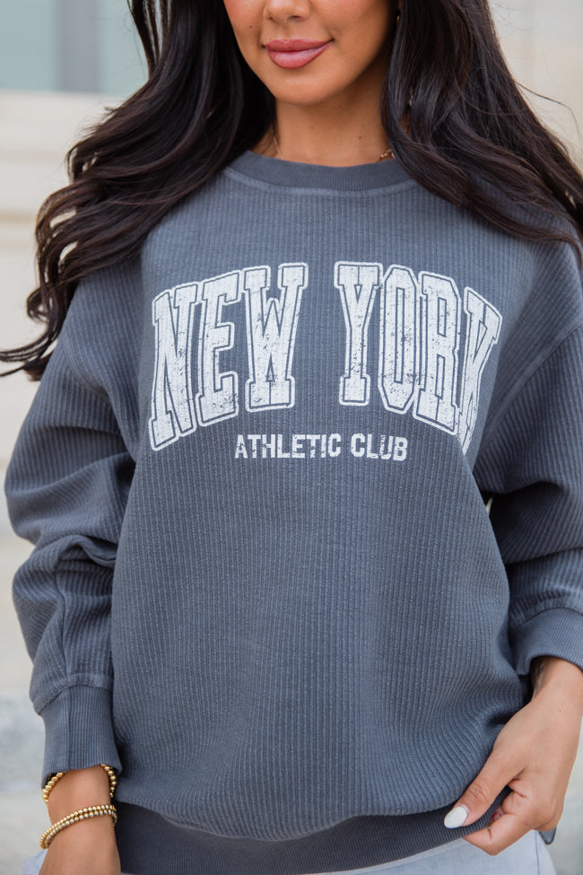 New York Athletic Club Charcoal Corded Graphic Sweatshirt Discount Sast