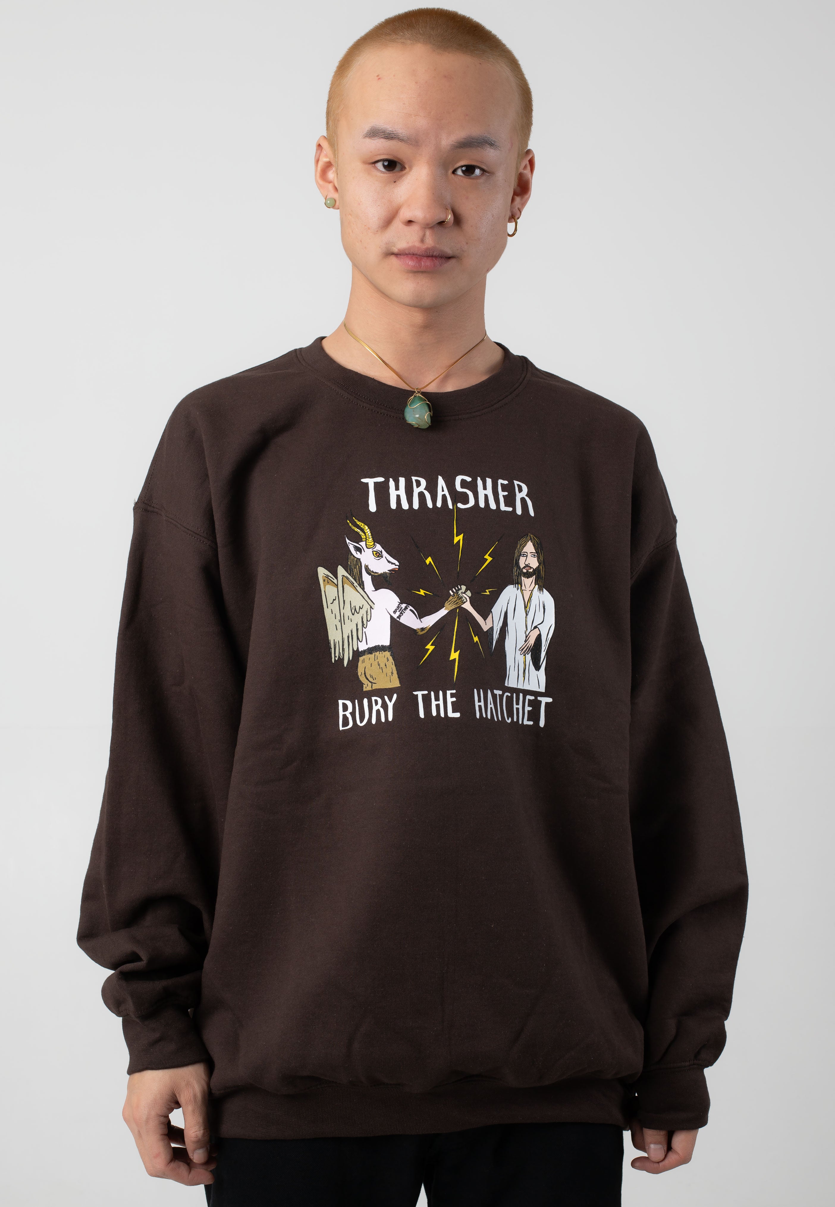 Thrasher x Toy Machine - B.T.H. Dark Chocolate - Sweater Recommend