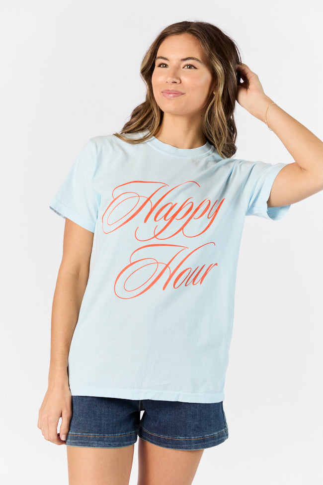 Happy Hour Chambray Comfort Color Graphic Tee Buy Cheap Pay With Visa