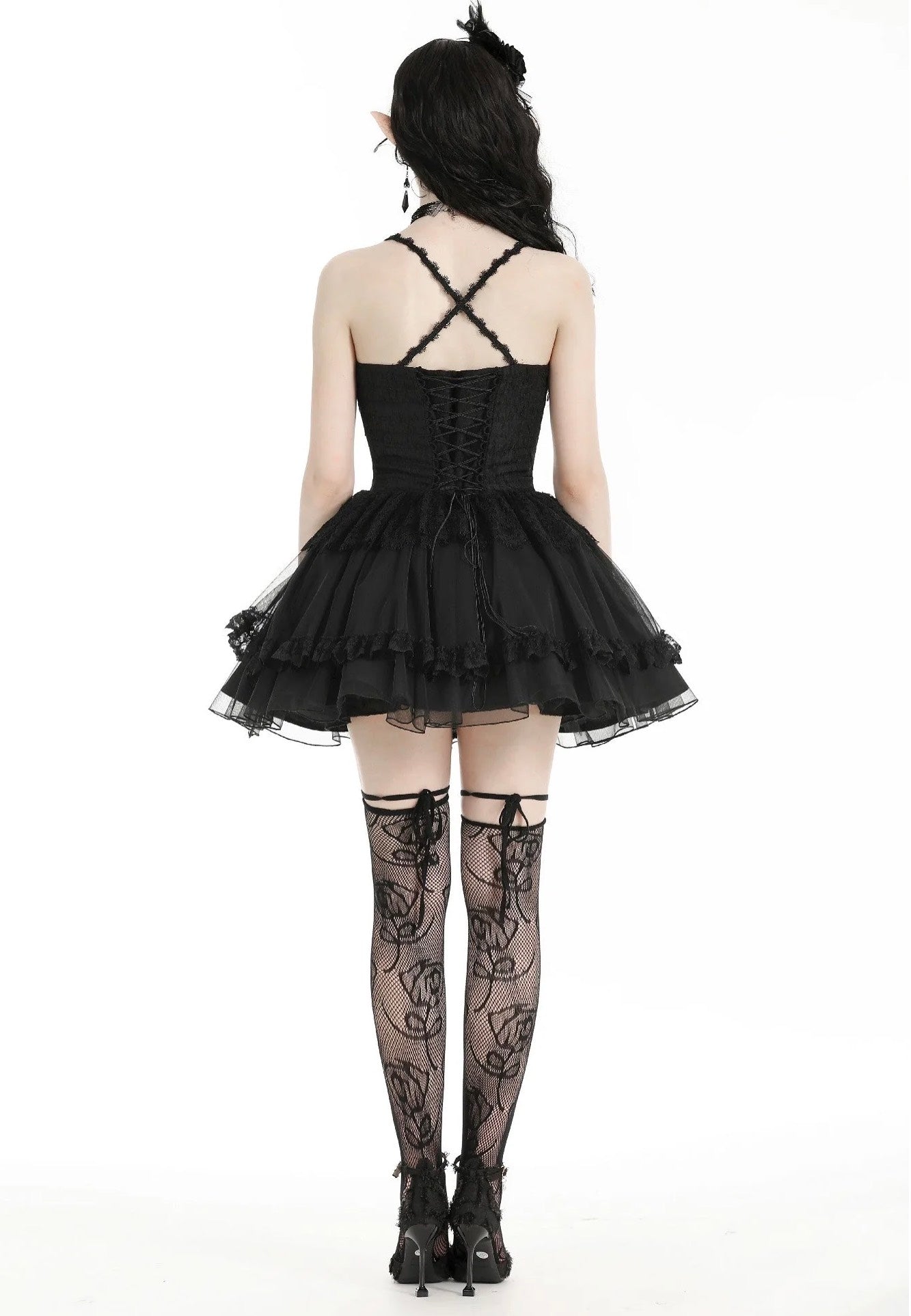 Dark In Love - Gothic Black Swan Tulle Lace Trim Black - Dress Cheap Sale 100% Original