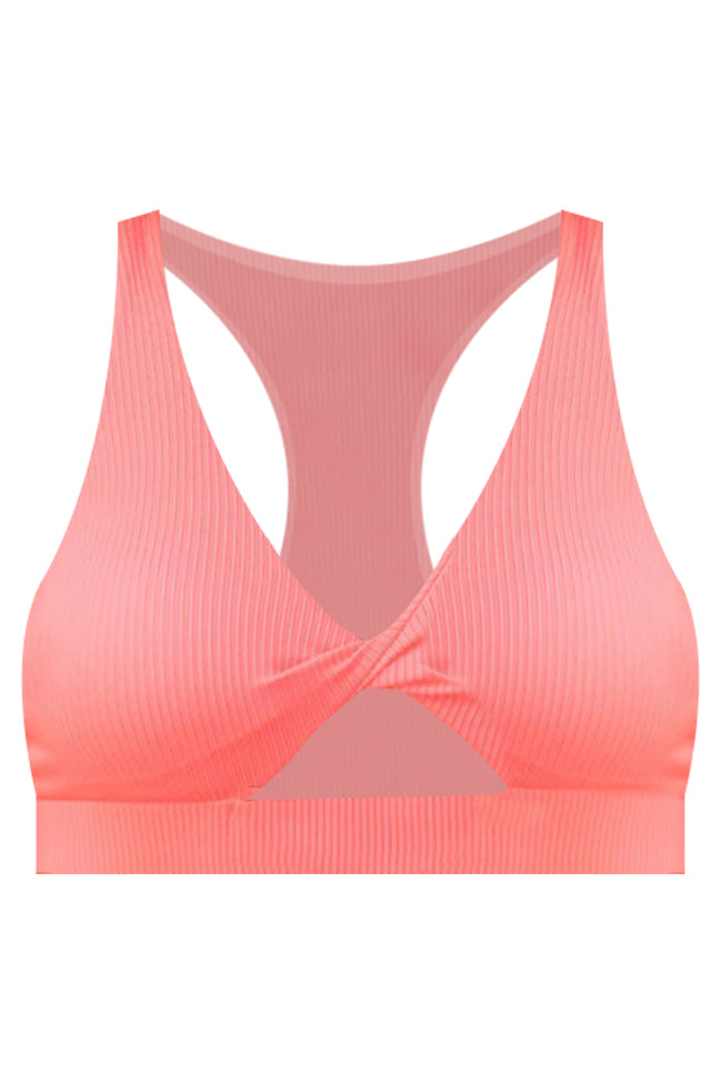 Needing Vitamin Sea Bright Coral Halter Bikini Top FINAL SALE Clearance Pictures