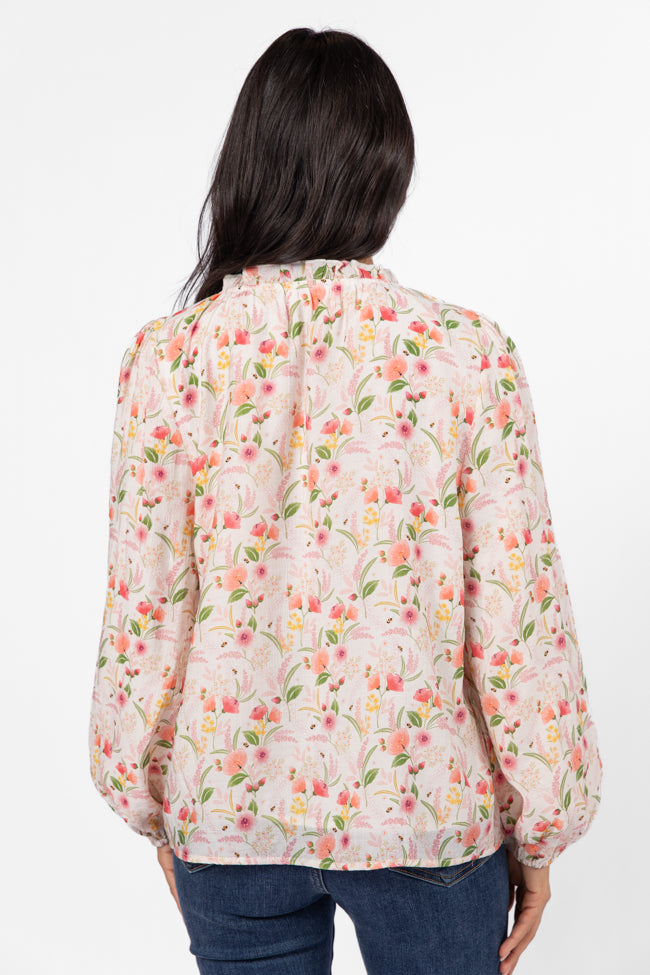 Fade Into You Ivory Multi Button Detail Floral Blouse Outlet Locations Cheap Online