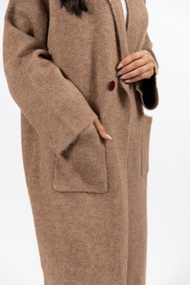 Greta Tan Sweater Coat Free Shipping With Mastercard