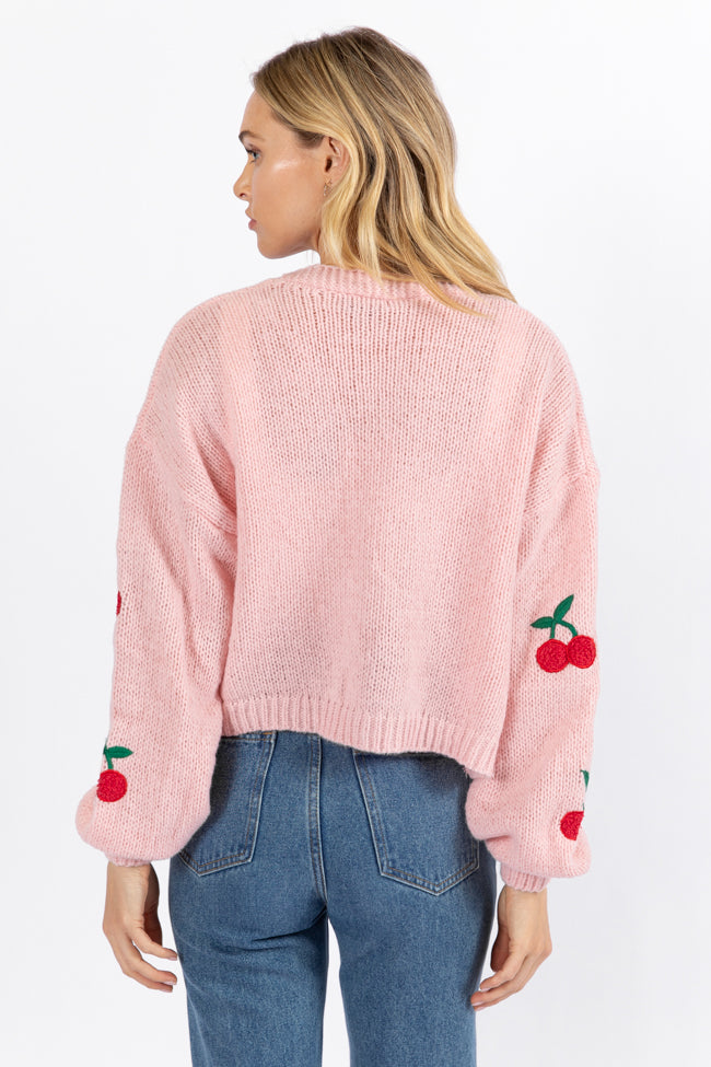 Cherry Picking Pink Embroidered Cardigan With Paypal Cheap Pice