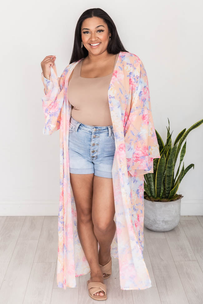 Truth About You Coral Floral Duster Kimono FINAL SALE Buy Cheap Sast