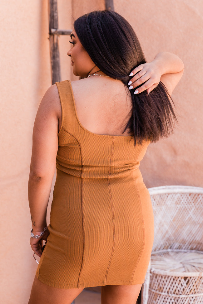 Hey Good Lookin' Camel Mini Dress FINAL SALE