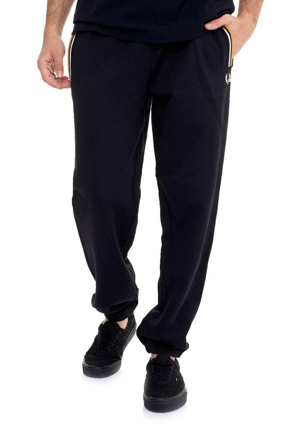 Fred Perry - Tipped Loopback Black - Sweat Pants Fashionable Online