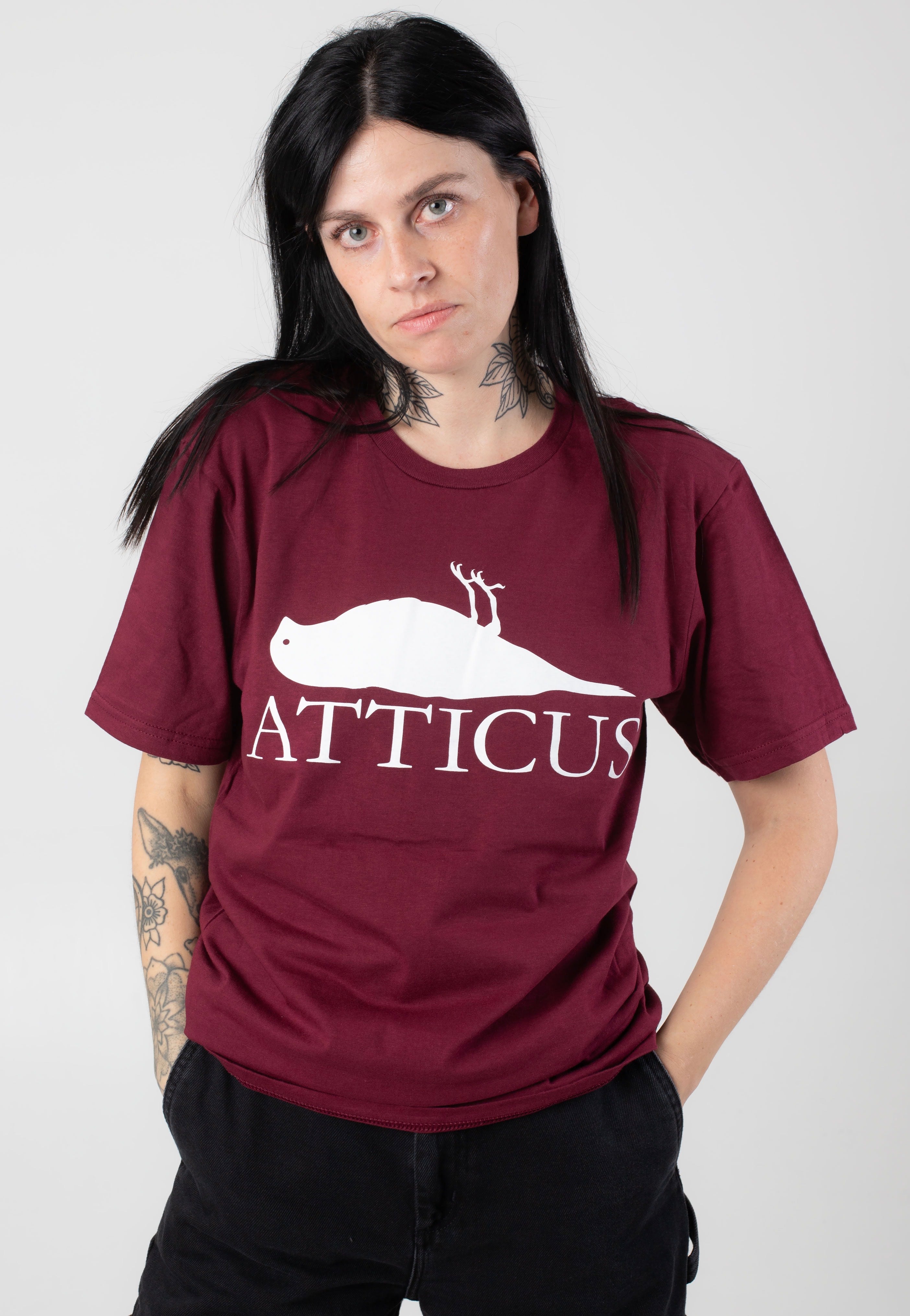 Atticus - Brand Logo Maroon - T-Shirt Free Shipping Release Dates