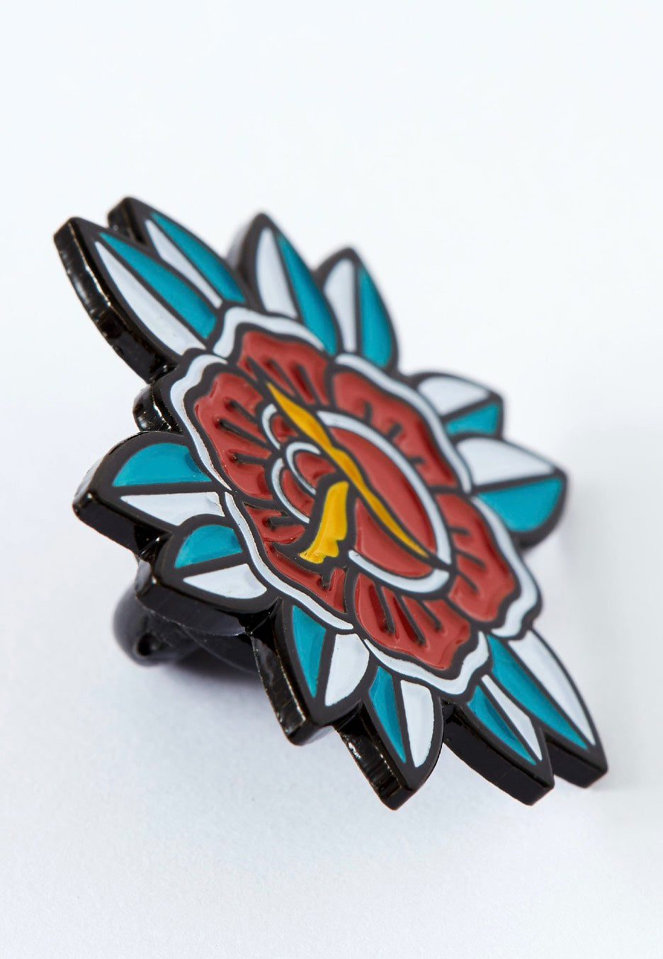 Punky Pins - Red Flower Tattoo Inspired - Pin Outlet The Cheapest