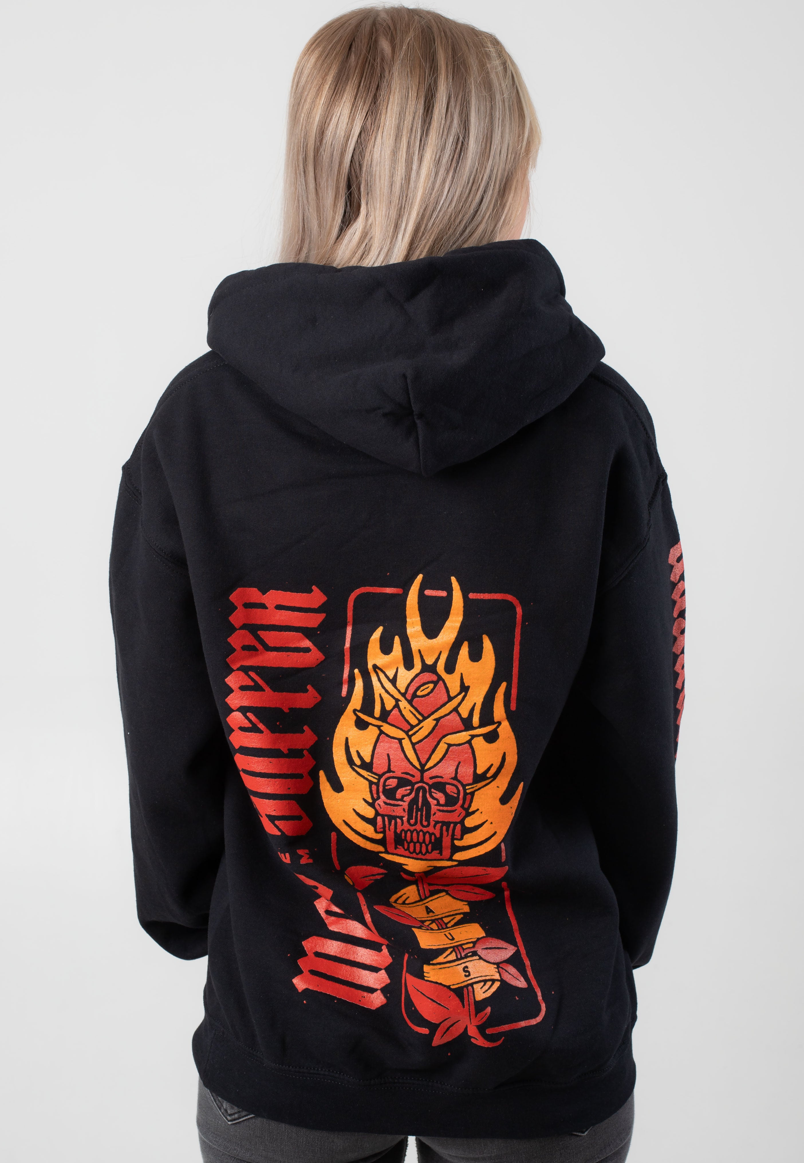 Make Them Suffer - Burning Skull Rose - Hoodie Clearance Pirce Sale