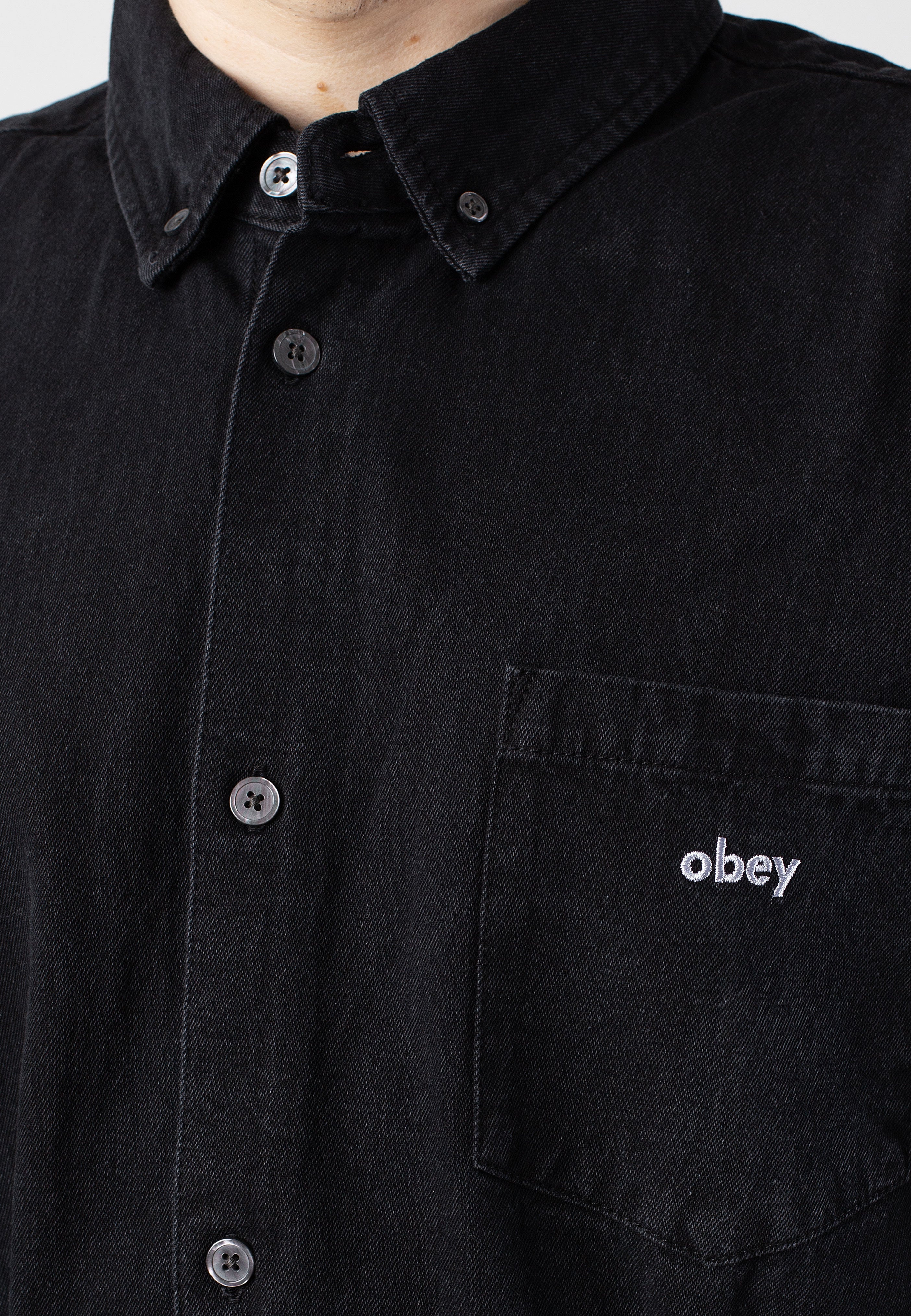 Obey - Logan Denim Woven Faded Black - Shirt New Arrival Cheap Online