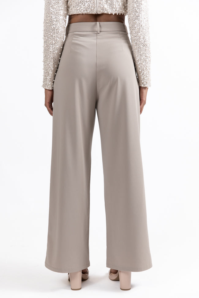 Swept Away With You Taupe Tailored Wide Leg Pants FINAL SALE From China For Sale