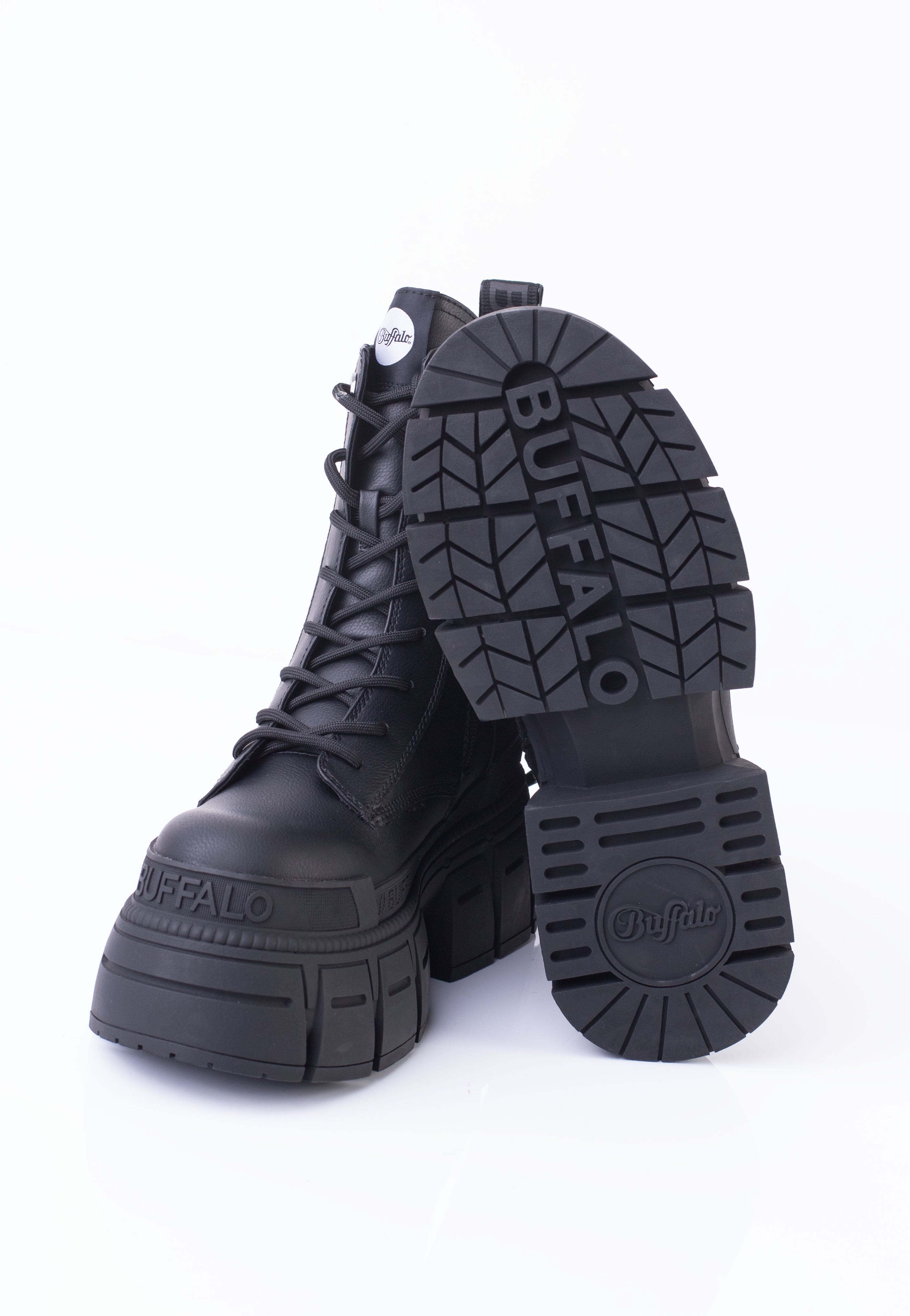 Buffalo - Gospher Lace Up Vegan Nappa Black - Girl Shoes Stockist Online