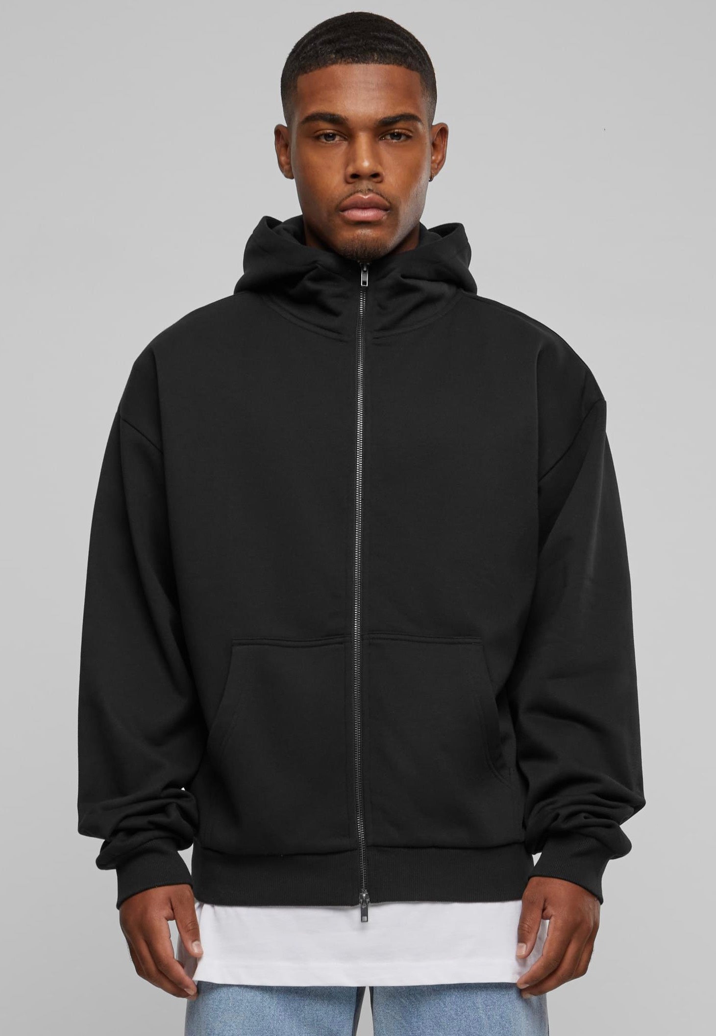 Urban Classics - High Neck Zip Black - Zipper Free Shipping Shop For