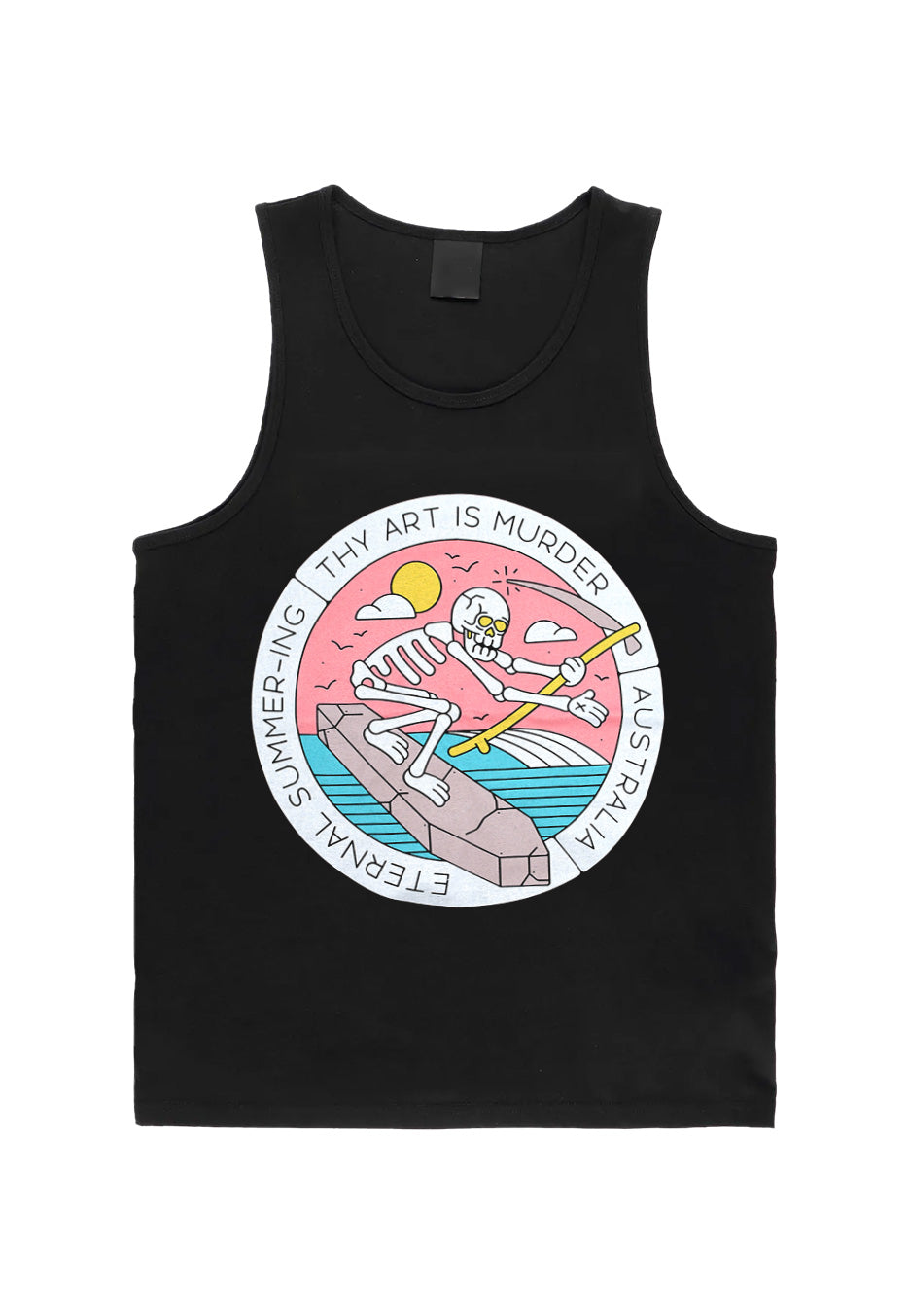 Thy Art Is Murder - Surfing Skull - Tank Free Shipping Hot Sale