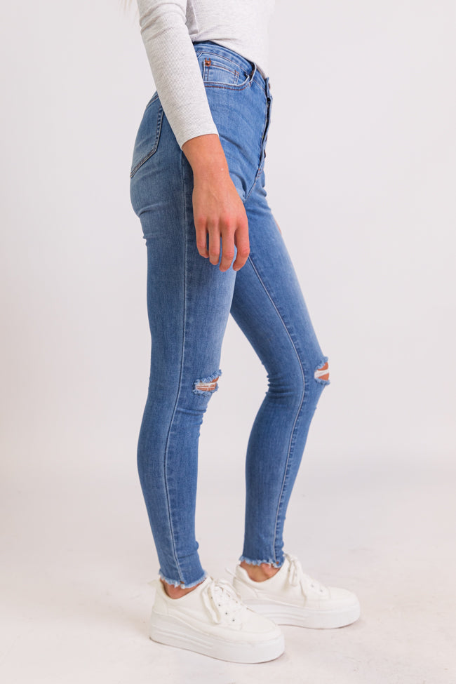 Chelsie Light Wash Busted Knee Tall Jeans FINAL SALE Where To Buy