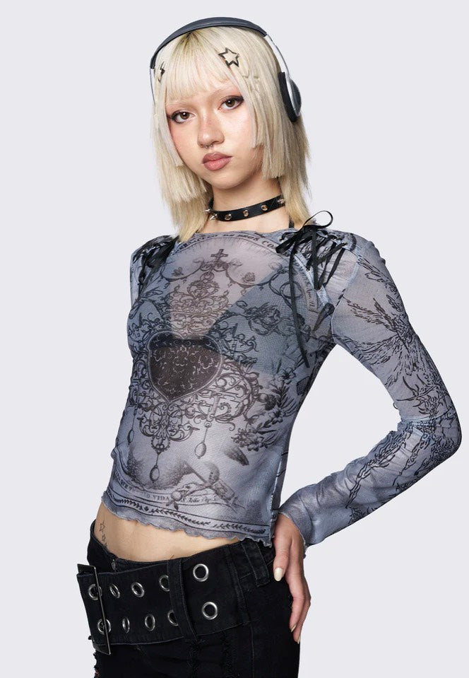 Minga London - Willa Grey Lace Up Mesh Black - Top Best Seller