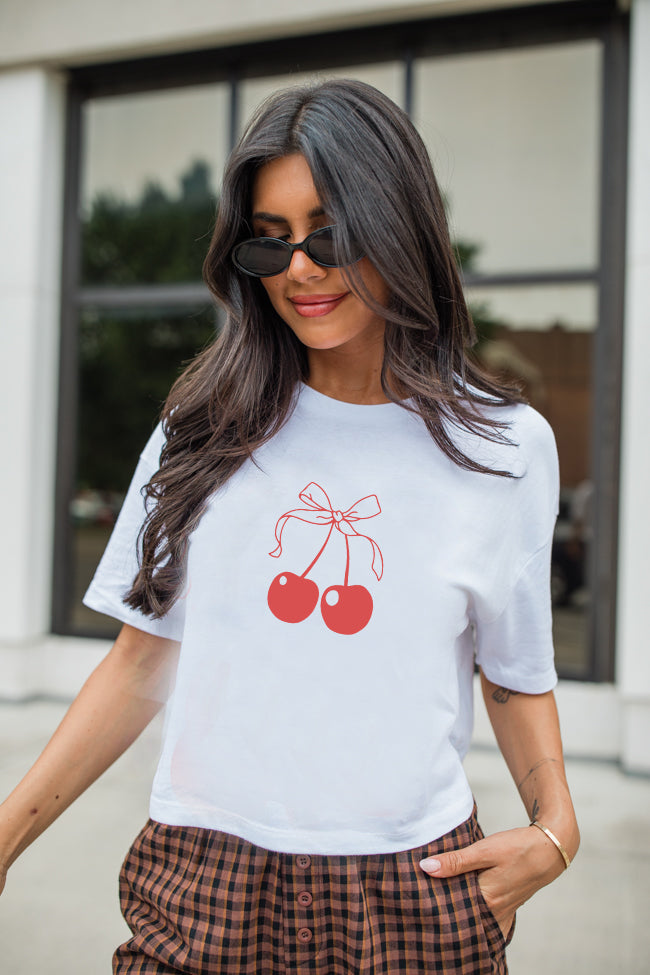 Cherry White Boxy Graphic Tee Nicekicks Cheap Pice