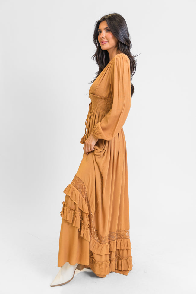 Lucky To Have You Camel Maxi Dress The Cheapest Cheap Online