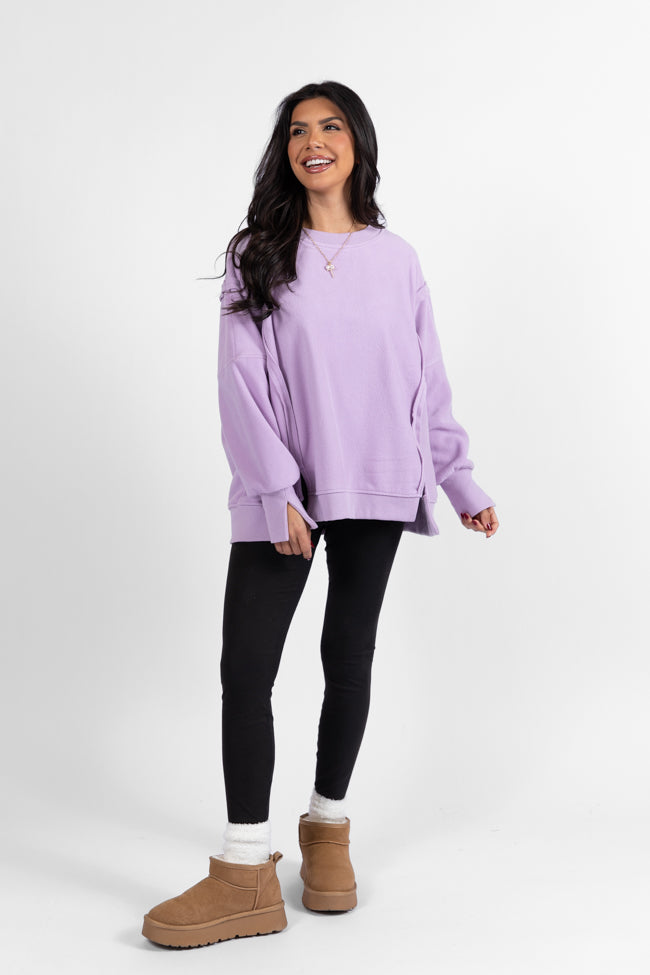 Scouted Out Purple Oversized Fleece Sweatshirt Authentic