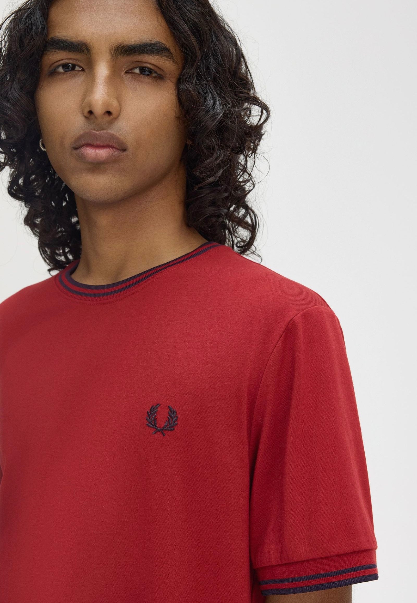 Fred Perry - Twin Tipped Burnt Red/Navy - T-Shirt New Styles Cheap Pice