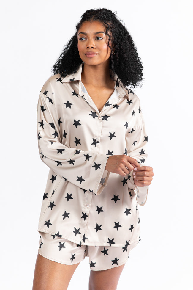 Pajama Party Neutral Stars Pajama Top SALE For Nice