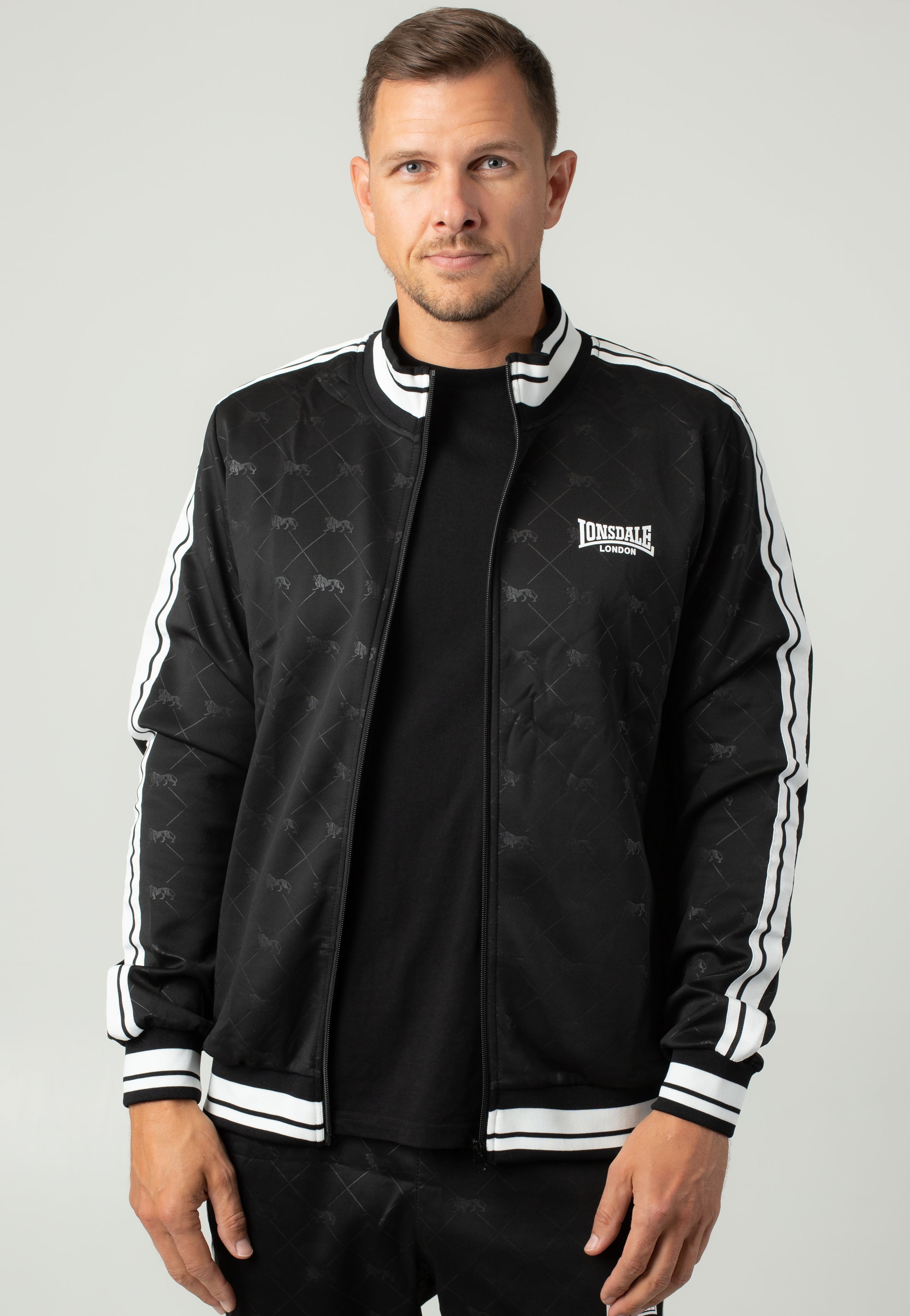 Lonsdale - Ashwell Black/White - Tracksuit Online Online Clearance