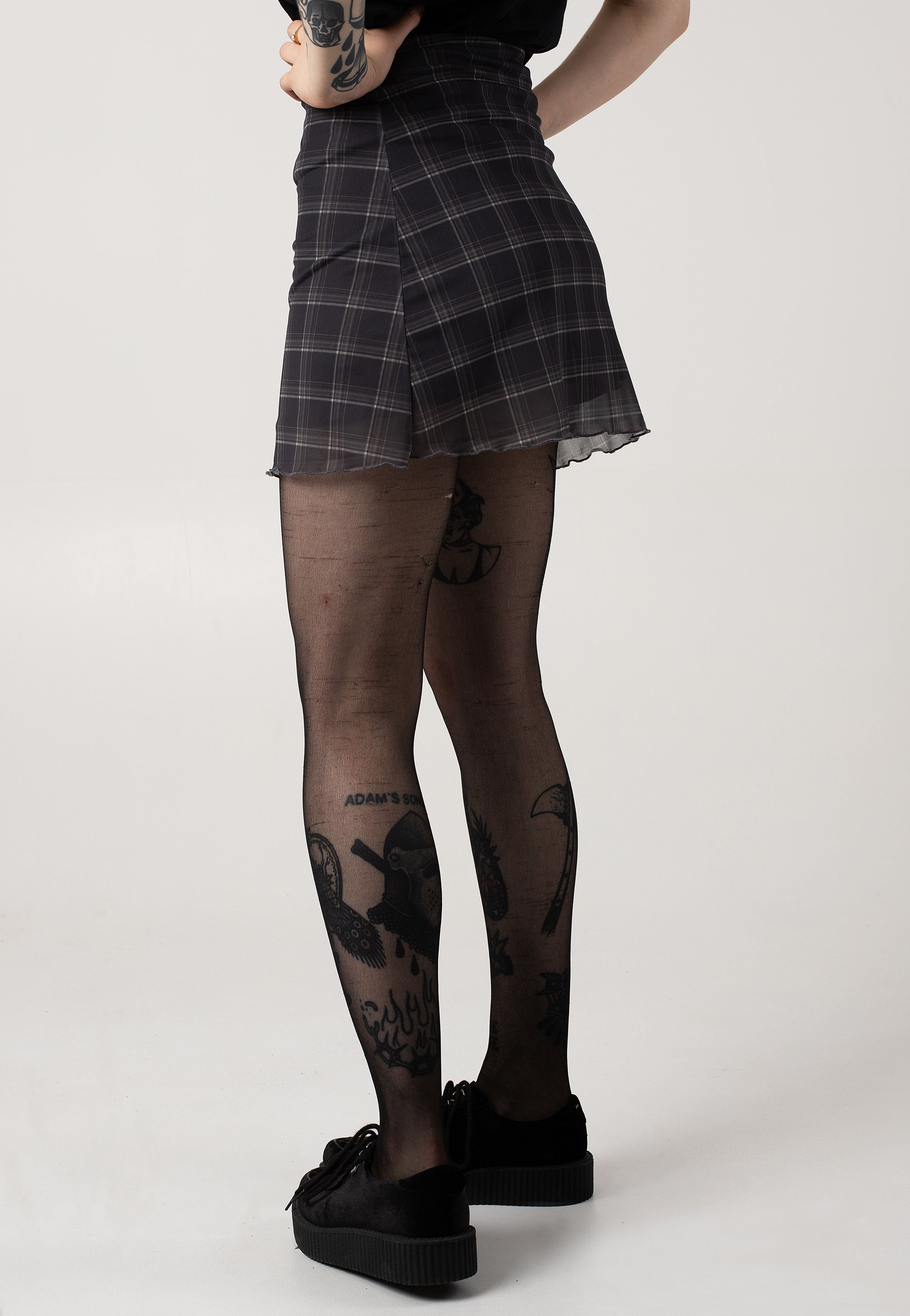 Noisy May - Lesley A Shape Asphalt Check - Skirt Discount Eastbay